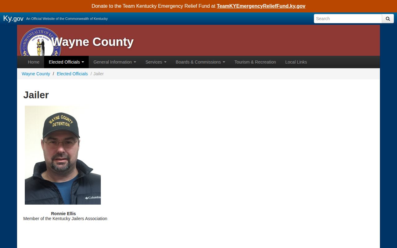 Wayne County Detention Center page for arrest booking and custody contacts